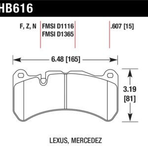 HB616N.607: HAWK HP+ Brake Pad Sets