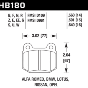 HB180B.560: HAWK HPS 5.0 Brake Pad Sets