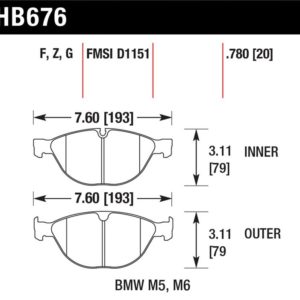 HB676F.780: HAWK HPS Brake Pad Sets