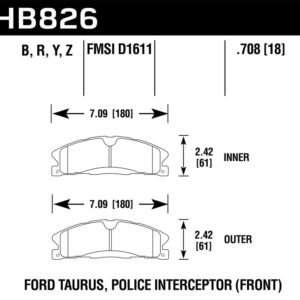 HB826B.708: HAWK HPS 5.0 Brake Pad Sets