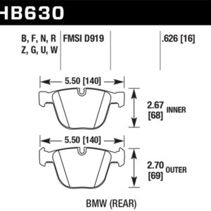 HB630B.626: HAWK HPS 5.0 Brake Pad Sets