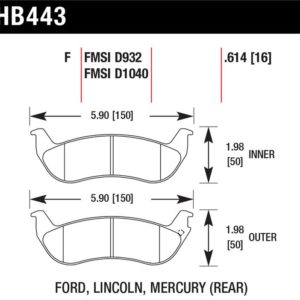 HB443F.614: HAWK HPS Brake Pad Sets