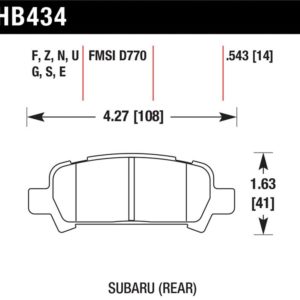 HB434F.543: HAWK HPS Brake Pad Sets