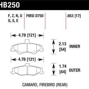 HB250B.653: HAWK HPS 5.0 Brake Pad Sets