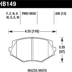 HB149N.505: HAWK HP+ Brake Pad Sets