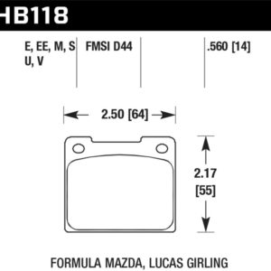 HB118U.560: HAWK DTC-70 Brake Pad Sets