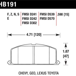 HB191E.590: HAWK Blue 9012 Brake Pad Sets