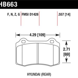 HB663F.557: HAWK HPS Brake Pad Sets