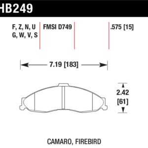 hawkHB249N.575: HAWK HP+ Brake Pad Sets