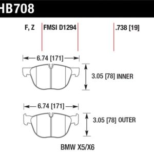 HB708Z.738: HAWK Ceramic Brake Pad Sets