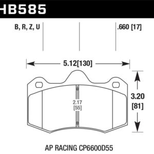 HB585B.660: HAWK HPS 5.0 Brake Pad Sets