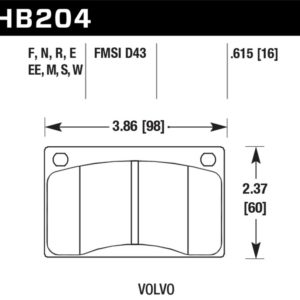 HB204W.615: HAWK DTC-30 Brake Pad Sets