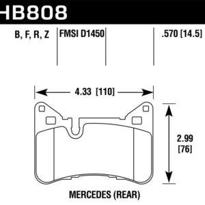 HB808Z.570: HAWK Ceramic Brake Pad Sets