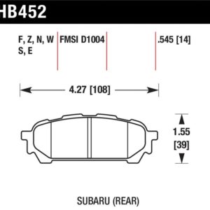 HB452F.545: HAWK HPS Brake Pad Sets