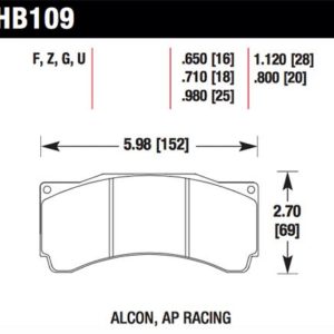 HB109U.710: HAWK DTC-70 Brake Pad Sets