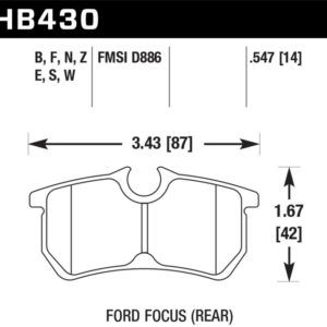 HB430W.547: HAWK DTC-30 Brake Pad Sets