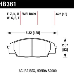 hawkHB361E.622: HAWK Blue 9012 Brake Pad Sets
