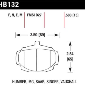 HB132N.580: HAWK HP+ Brake Pad Sets