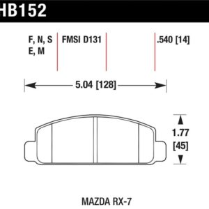 HB152F.540: HAWK HPS Brake Pad Sets