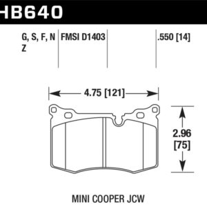 HB640G.550: HAWK DTC-60 Brake Pad Sets
