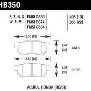 HB350G.496: HAWK DTC-60 Brake Pad Sets
