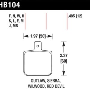 HB104N.485: HAWK HP+ Brake Pad Sets