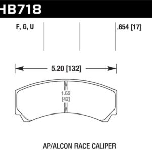 HB718G.654: HAWK DTC-60 Brake Pad Sets