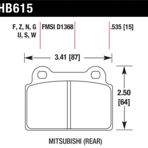 HB615F.535: HAWK HPS Brake Pad Sets