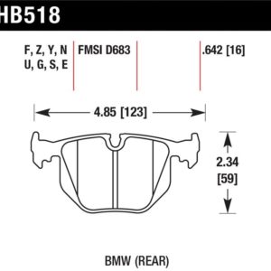 HB518Z.642: HAWK Ceramic Brake Pad Sets