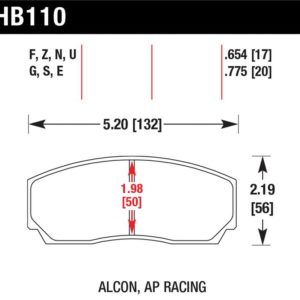 HB110U.654: HAWK DTC-70 Brake Pad Sets