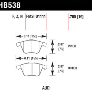 HB538B.760: HAWK HPS 5.0 Brake Pad Sets