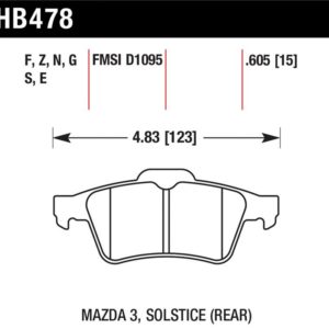 HB478B.605: HAWK HPS 5.0 Brake Pad Sets