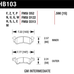 HB103Z.590: HAWK Ceramic Brake Pad Sets
