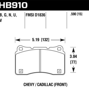 HB910B.590: HAWK HPS 5.0 Brake Pad Sets