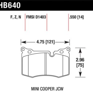 HB640N.550: HAWK HP+ Brake Pad Sets