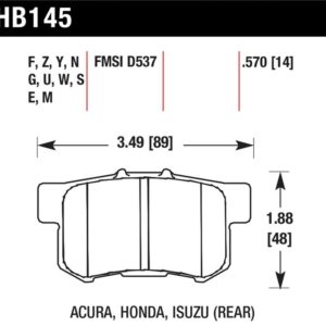 HB145B.570: HAWK HPS 5.0 Brake Pad Sets