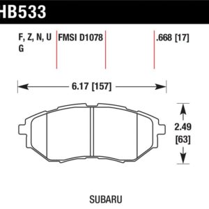 HB533B.668: HAWK HPS 5.0 Brake Pad Sets