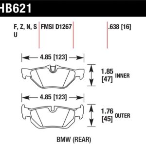 HB621B.638: HAWK HPS 5.0 Brake Pad Sets