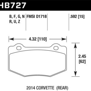 HB727W.592: HAWK DTC-30 Brake Pad Sets