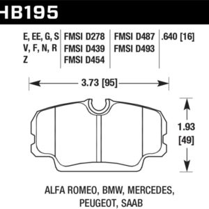 HB195U.640: HAWK DTC-70 Brake Pad Sets