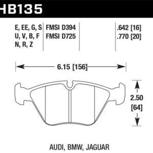 HB135E.760: HAWK Blue 9012 Brake Pad Sets