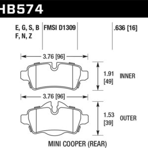 HB574B.636: HAWK HPS 5.0 Brake Pad Sets