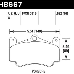 hawkHB667B.622: HAWK HPS 5.0 Brake Pad Sets