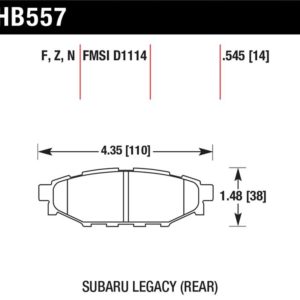 HB557F.545: HAWK HPS Brake Pad Sets