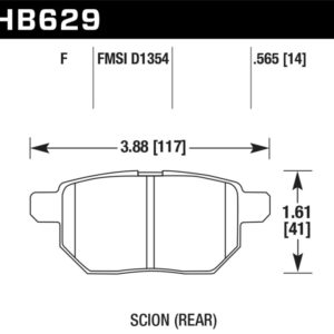 HB629B.565: HAWK HPS 5.0 Brake Pad Sets
