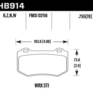 HB914Z.580: HAWK Ceramic Brake Pad Sets