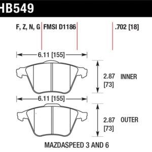 HB549N.702: HAWK HP+ Brake Pad Sets