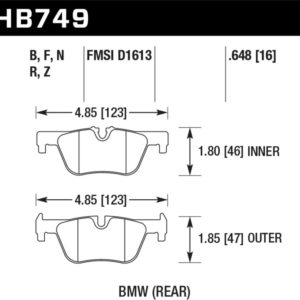 HB749B.648: HAWK HPS 5.0 Brake Pad Sets