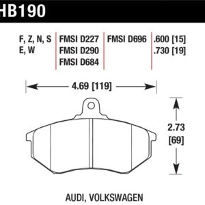 HB190E.600: HAWK Blue 9012 Brake Pad Sets