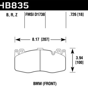 HB835B.726: HAWK HPS 5.0 Brake Pad Sets